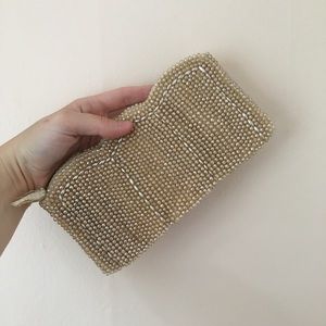 Vintage 1950’s Champagne Pearl Beaded Clutch